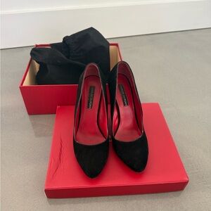 Black Suede High Heels by Charles Jourdan